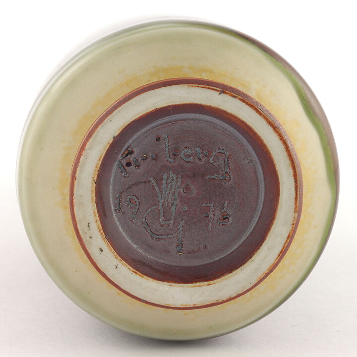 ベルント・フリーベリ  一点もの  赤茶/青緑色のベース  16cm  1976年