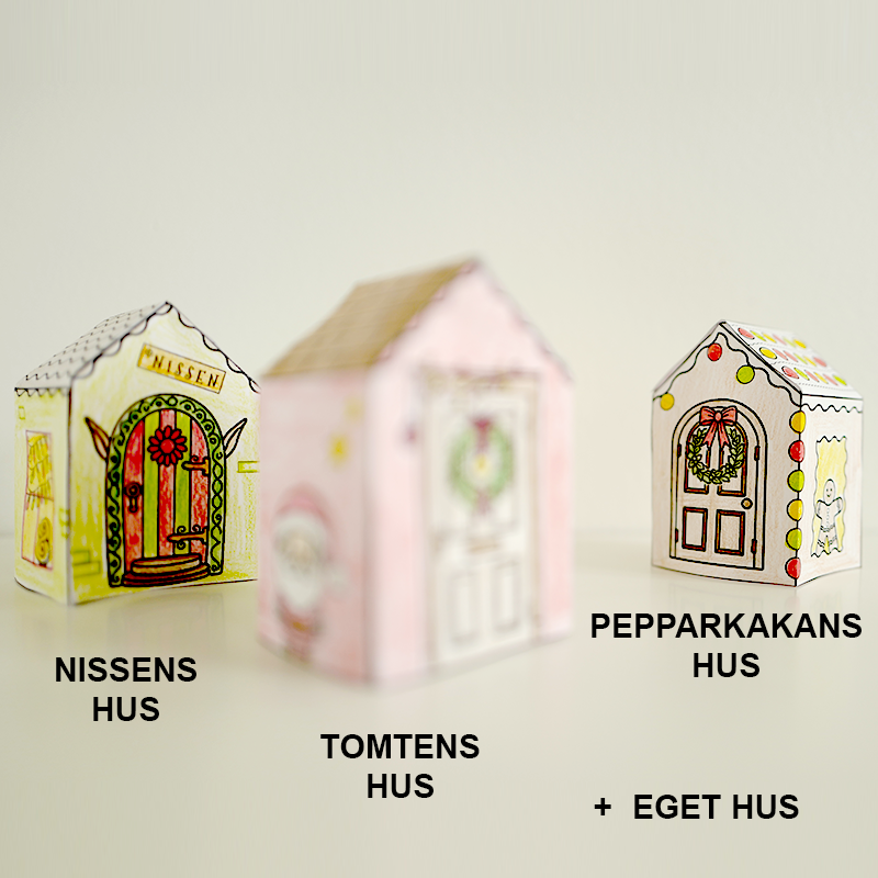 Jul pyssel för barn - Hus i 3D