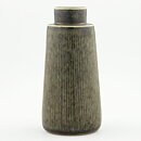 Carl-Harry Stålhane (1960s) Brown Studio Vase with Relief Decor 16 cm