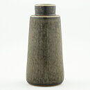 Carl-Harry Stålhane (1960s) Brown Studio Vase with Relief Decor 16 cm
