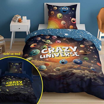 Crazy Universe Bäddset GLOW IN THE DARK