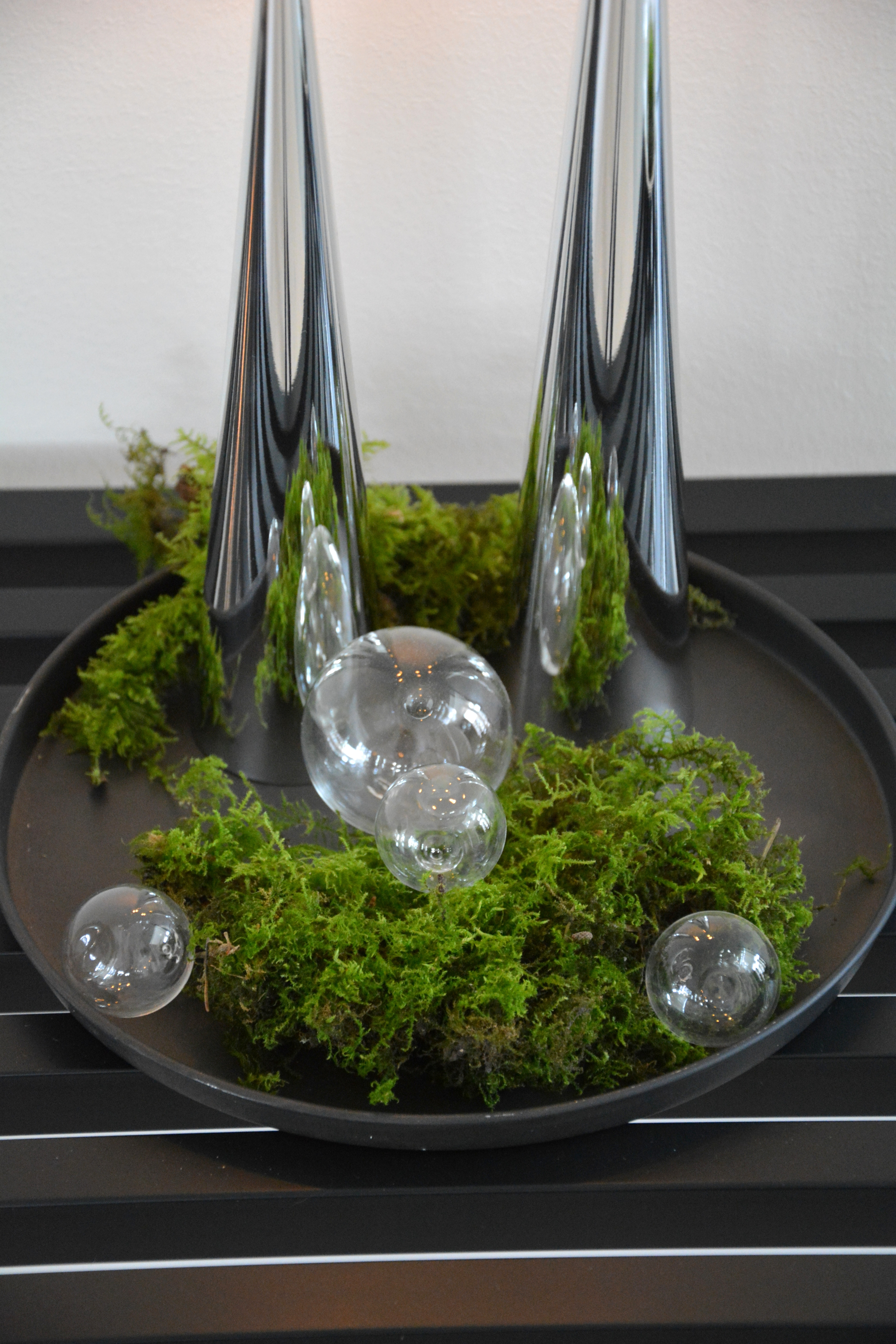 2 st konformade ljus silver. LED-ljus  27-31 cm långa. Batteriljus timer - 3