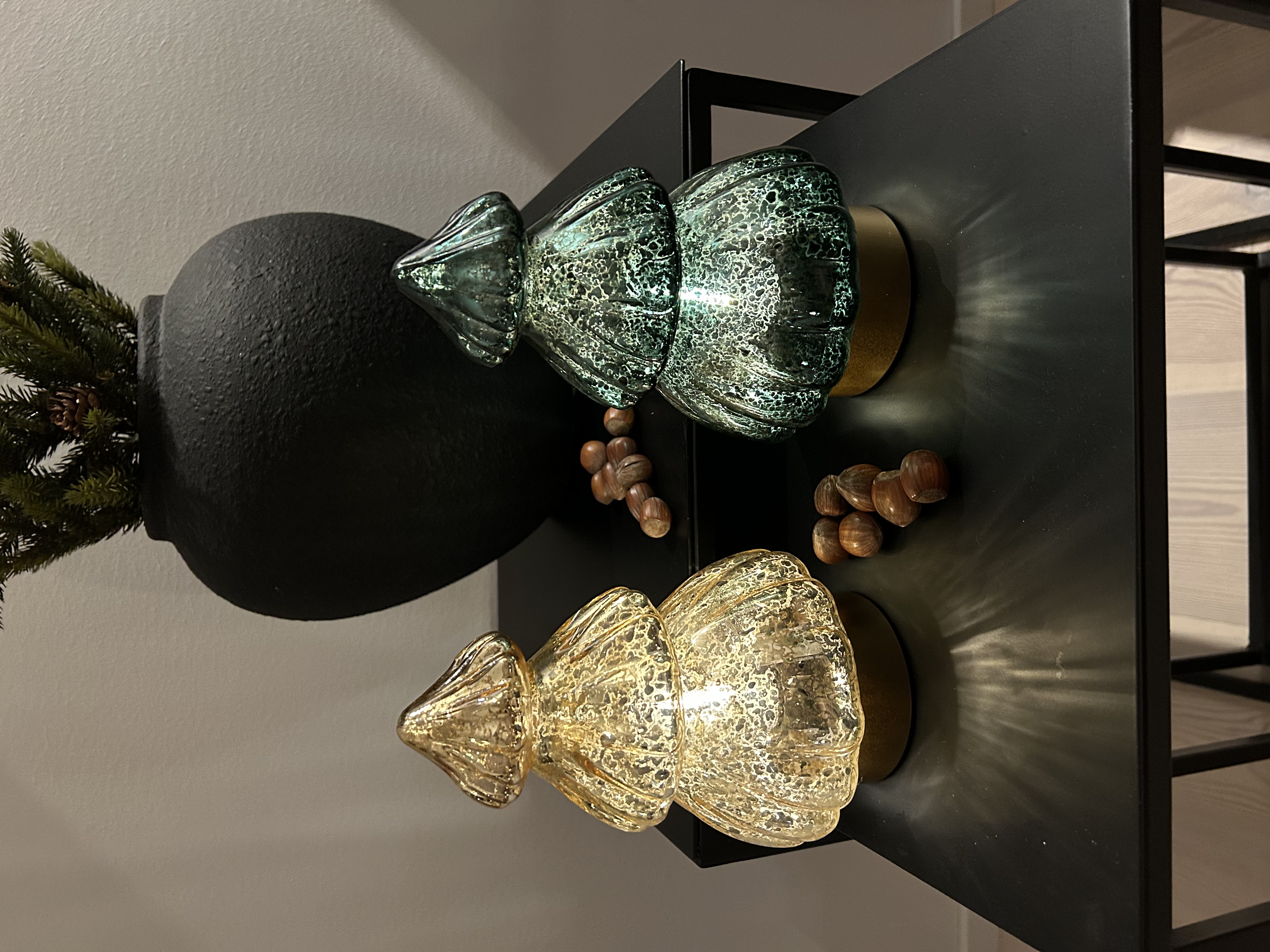 Gran i glas guld 20 cm. granlampa med timer och LED - 4