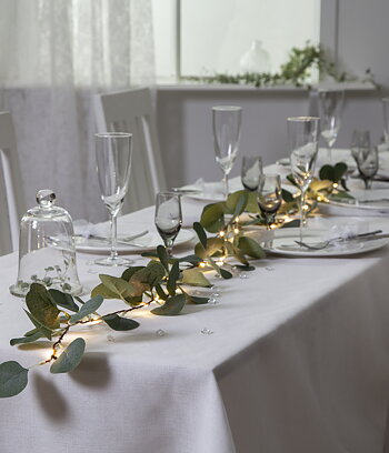 Girlang eucalyptus slinga med belysning 180 cm - ljusslinga Batteri