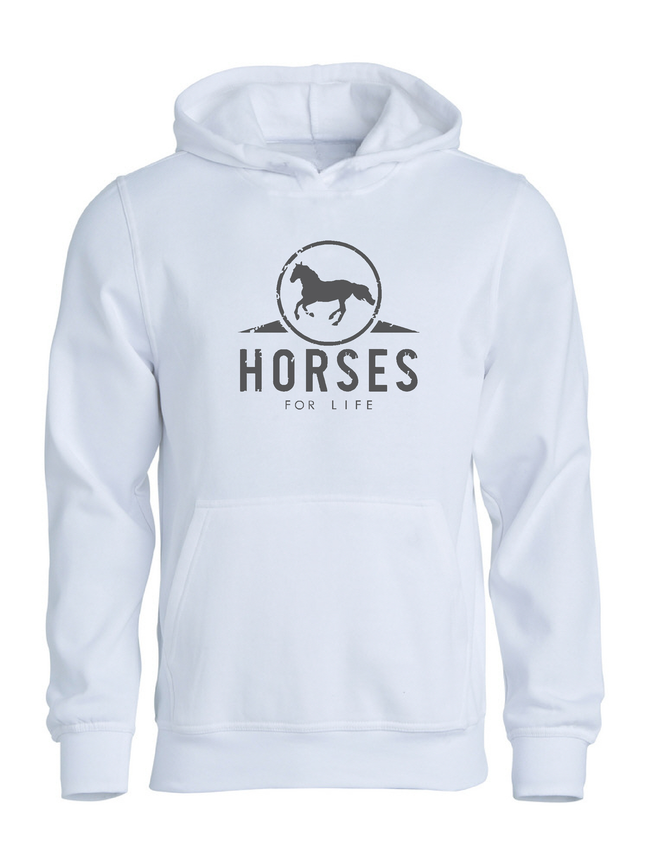 Huvtröja Barn "HORSES FOR LIFE"- Vit