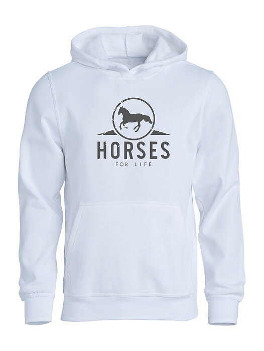 Huvtröja Barn "HORSES FOR LIFE"- Vit