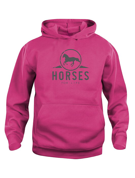 Huvtröja Barn "HORSES FOR LIFE"- Cerise