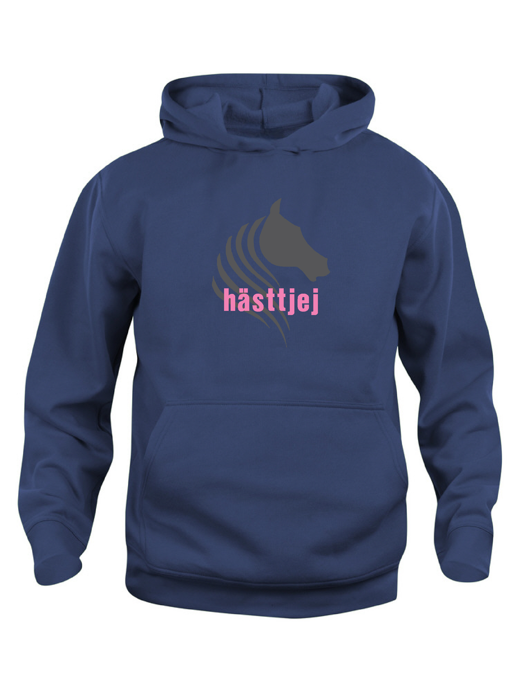 Huvtröja Barn "HÄSTTJEJ"- Marinblå
