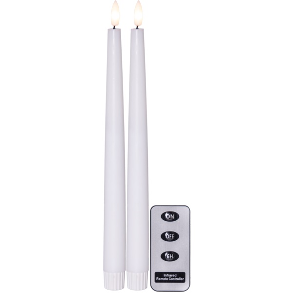 Antikljus LED 28 cm Med timer - 2-pack
