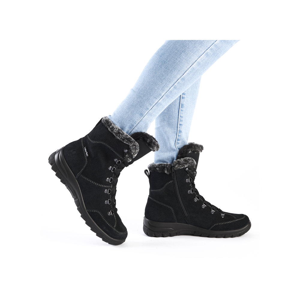 Rieker Damboots skinn Varmfodrad Svart - 10