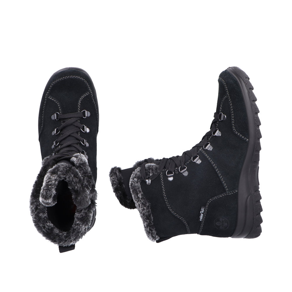 Rieker Damboots skinn Varmfodrad Svart - 9