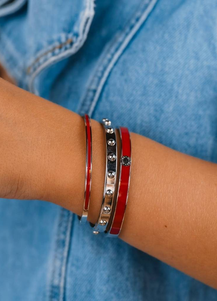 Fiona Dot Bangle Steel - By Jolima