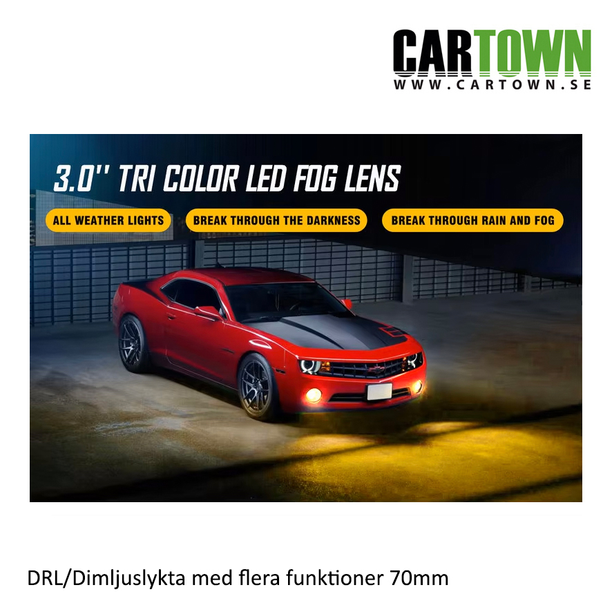DRL  25W 70mm Runda Alu med monteringsfäste (2st) flerläges - 3