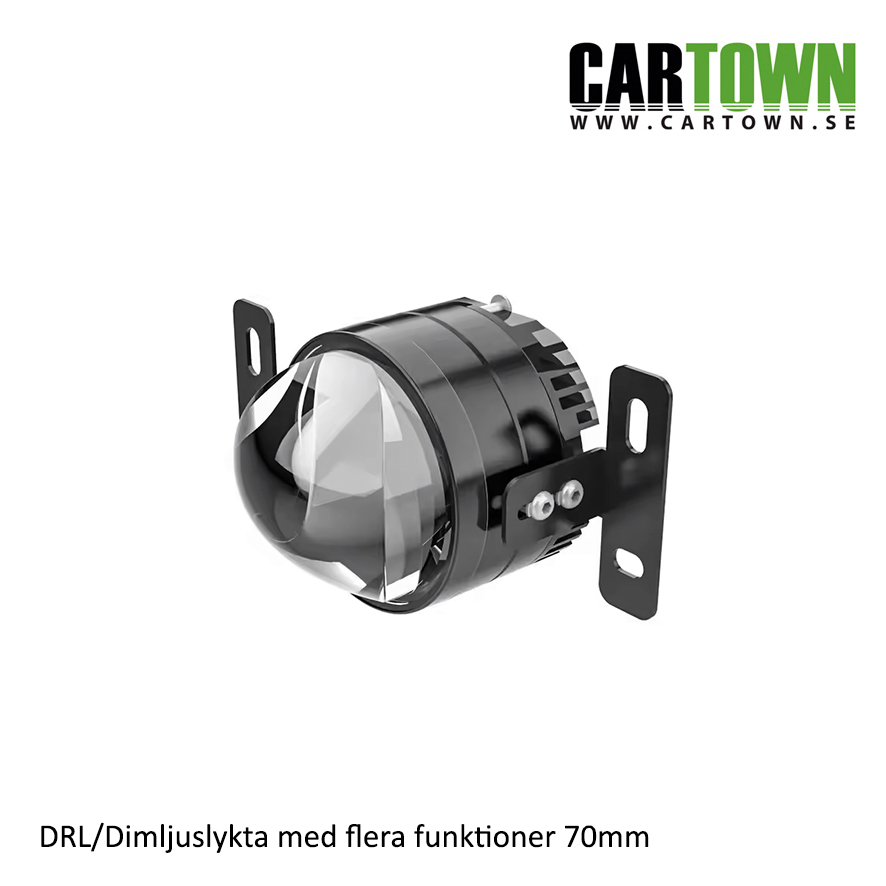 DRL  25W 70mm Runda Alu med monteringsfäste (2st) flerläges