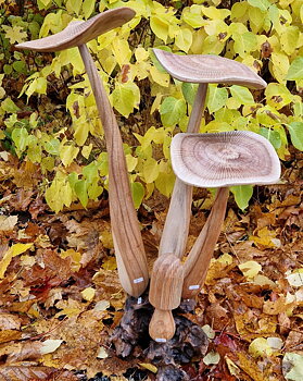 Hand snidade Svampar i grupp - 50 cm