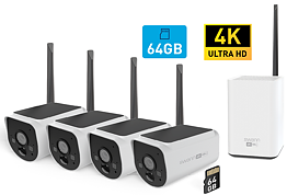 Swann MaxRanger4K™ Solar 4-Pack Camera Wireless Security System inkl 64GB SD Card Hub