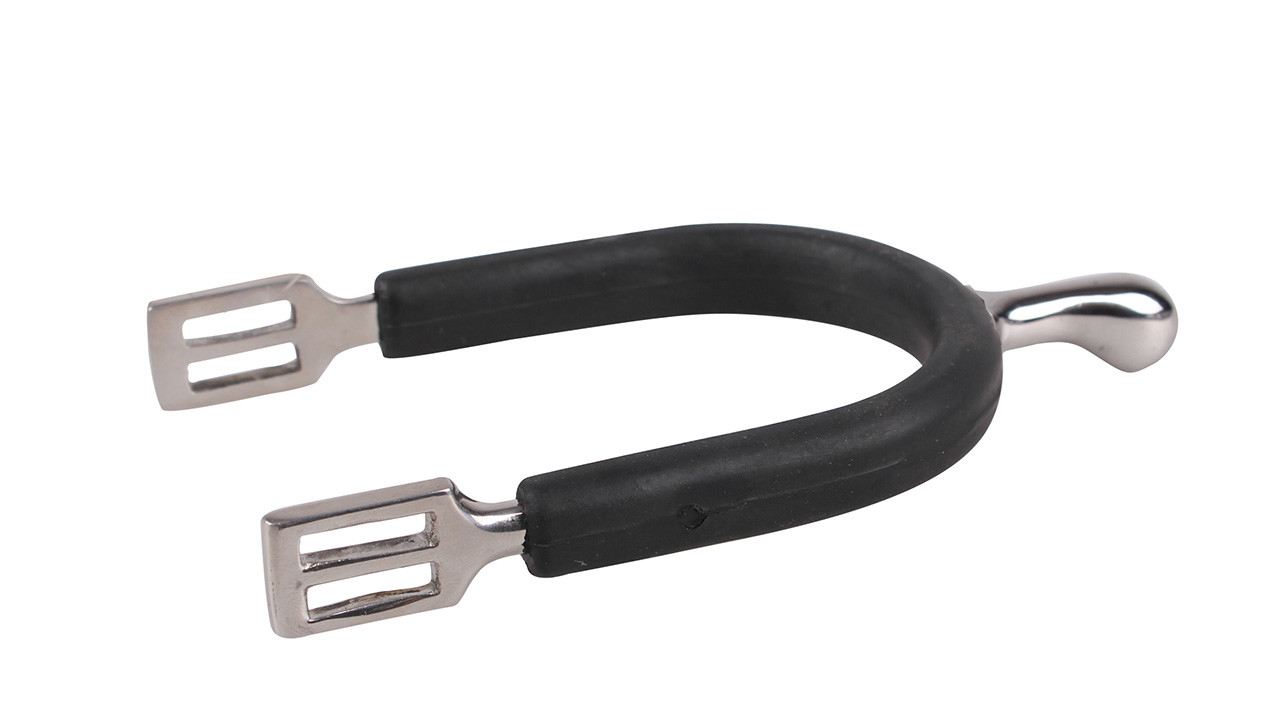 QHP Knoppsporrar med gummi dam - Svart (15 mm)