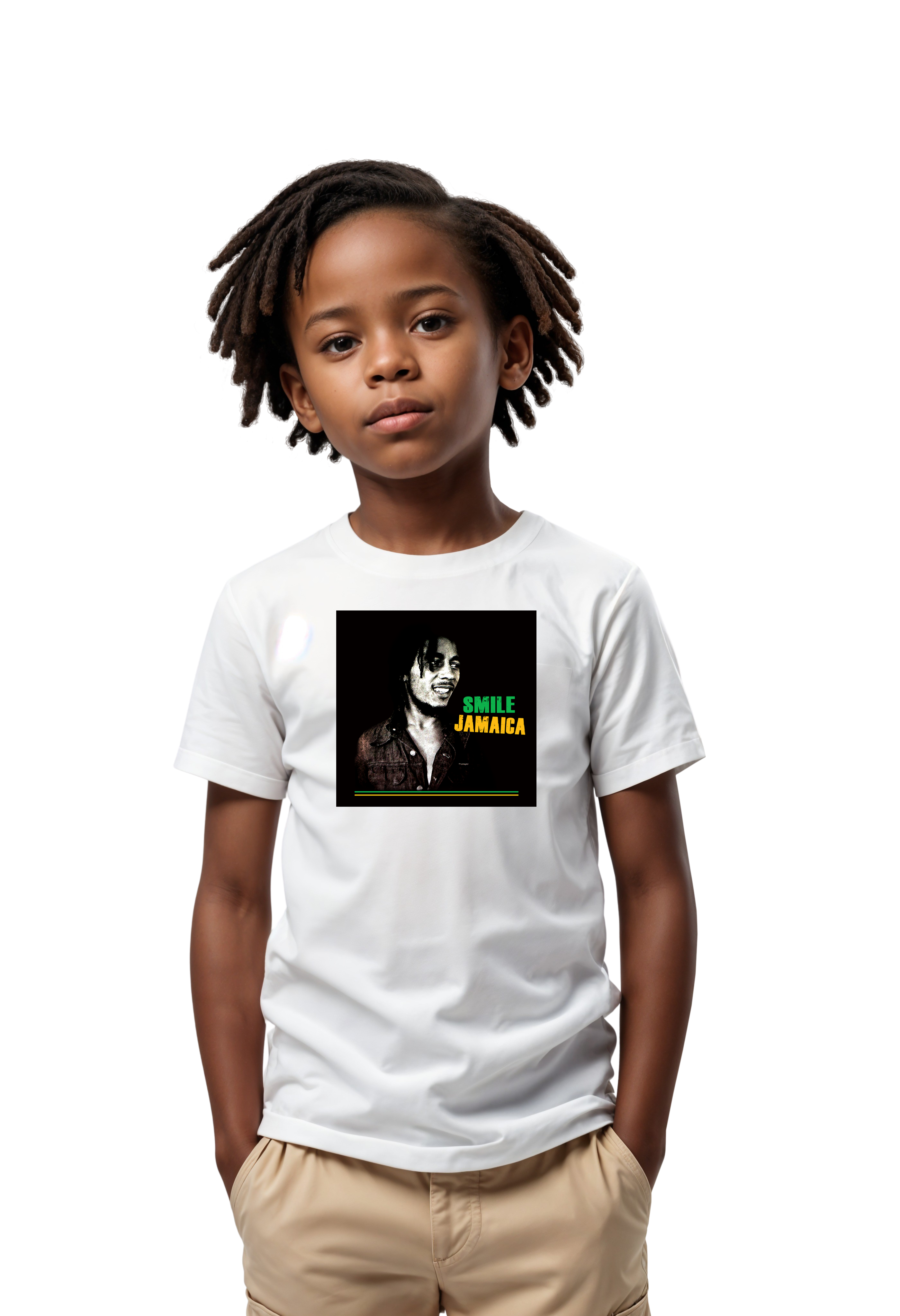 Bob Marley Smile Jamaica Kids T-shirt White