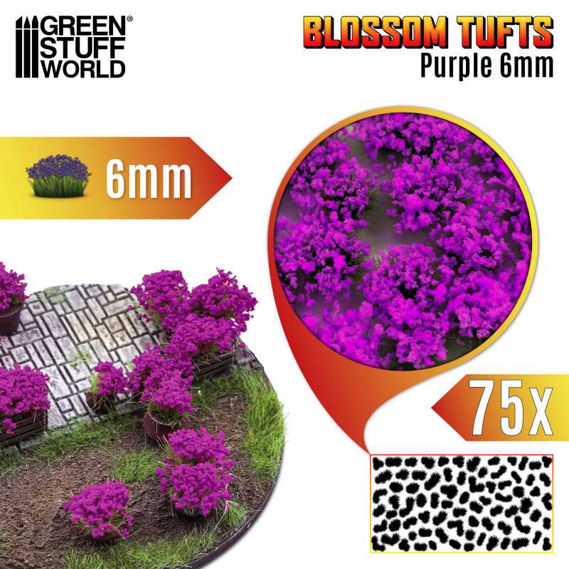 Green Stuff World: Blossom Tufts - Purple Flowers (6mm)