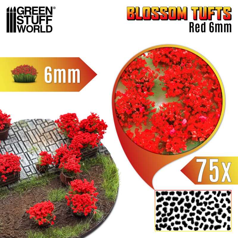 Green Stuff World: Blossom Tufts - Red Flowers (6mm)