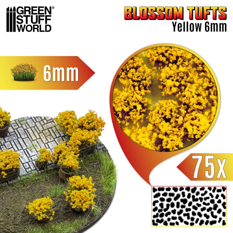 Green Stuff World: Blossom Tufts - Yellow Flowers (6mm)