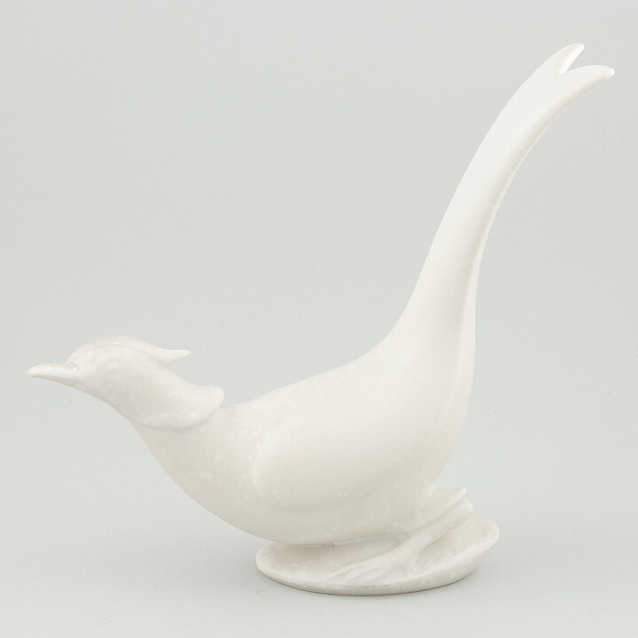 Gunnar Nylund (1954) White Bird with Streamlined Form 25 cm