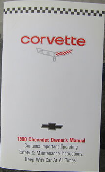 1980 Chevrolet Corvette Owners Manual