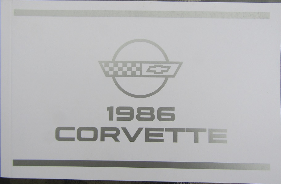 1986 Chevrolet Corvette Owners Manual
