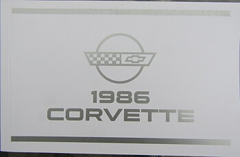 1986 Chevrolet Corvette Owners Manual