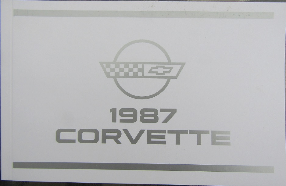 1987 Chevrolet Corvette Owners Manual