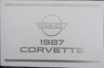 1987 Chevrolet Corvette Owners Manual
