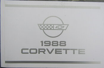 1988 Chevrolet Corvette Owners Manual