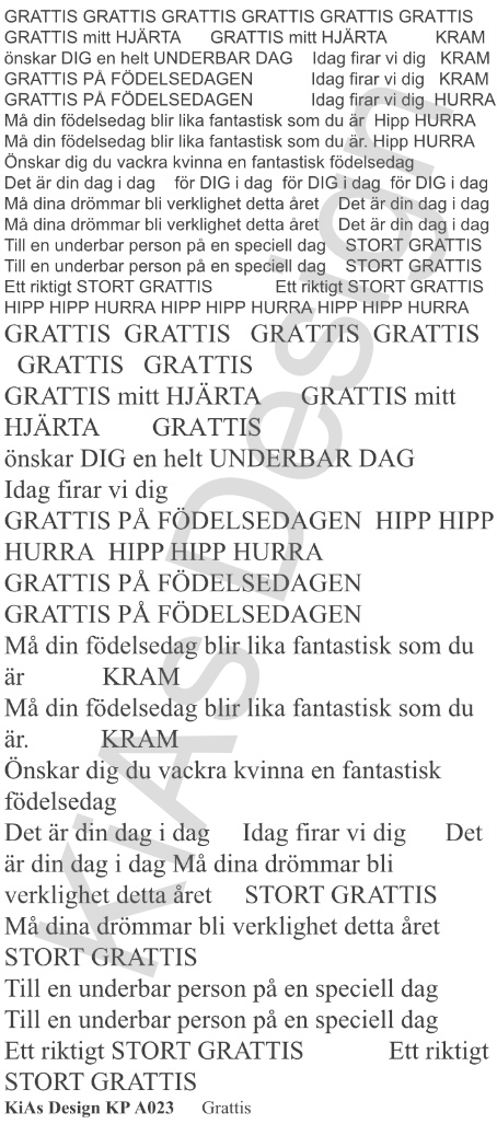 KD KP A023 -Grattis 