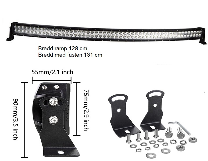 LEDRAMP BÖJD  2 raders 52" / 300 *
