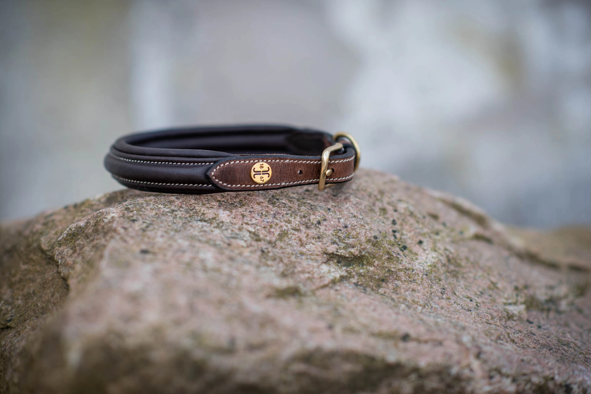 Läder halsband -  London Brun - 3