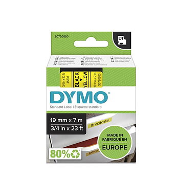 Märkband Dymo D1 19mm sva/grö