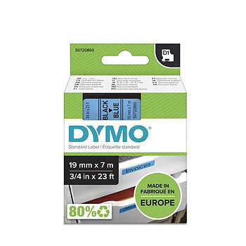 Märkband Dymo D1 19mm sva/blå