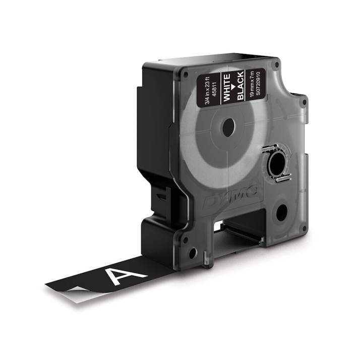 Märkband Dymo D1 19mm vit/sva