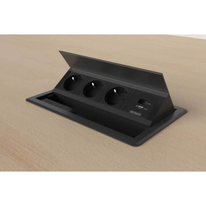 Skrivbordseluttag 3 + A+C USB - 3