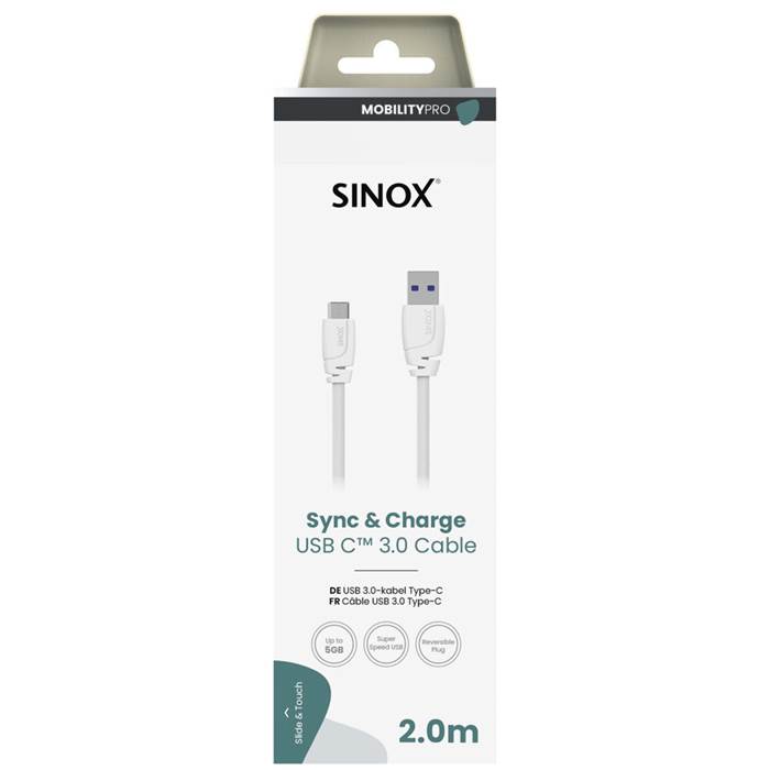 USB-A -USB-C kabel 2m vit - 2