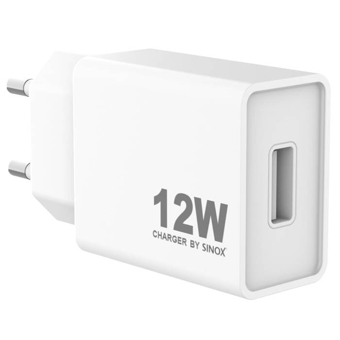 USB-A laddare 12W. Vit