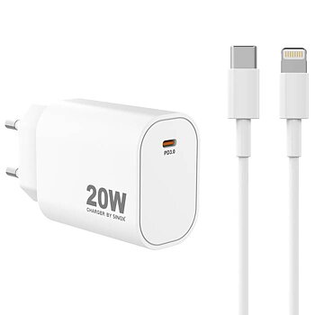 USB-C laddare 20W + lightning