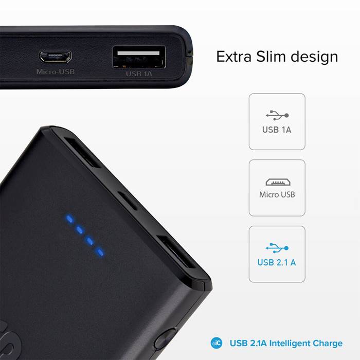 Power Bank 10,000mAh. Svart - 2