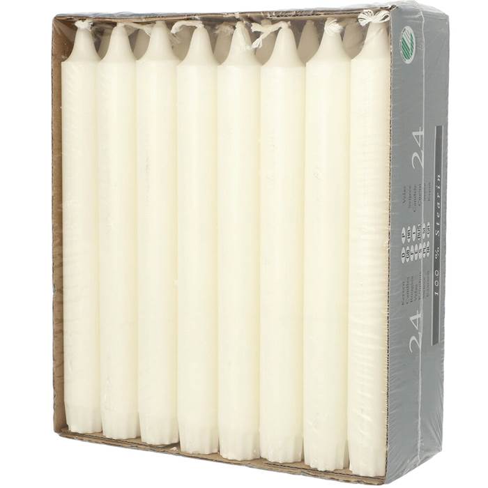 Kronljus  20cm Stearin vit 24s - 2