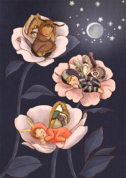 Belle & Boo : Moth Babies - vykort