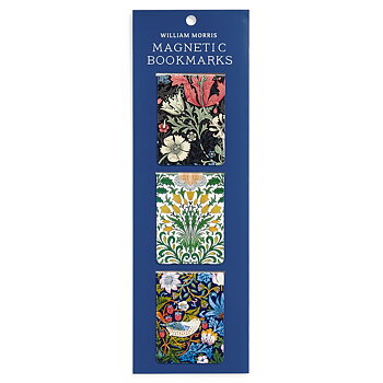 William Morris : Magnetic Bookmarks/Magnetbokmärken - Tre stycken på ett kort
