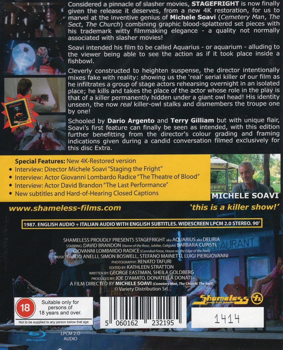 Stage Fright (Limited Edition) (ej svensk text) (Blu-ray) - 2