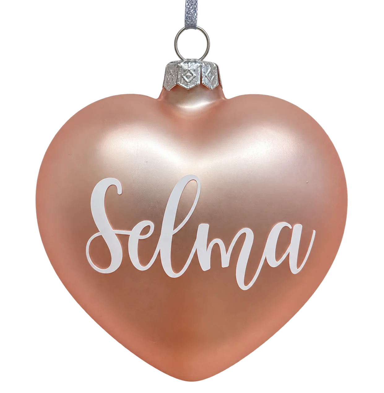 Personlig Julkula Hjärta Rosa med Namn 8 cm - 2