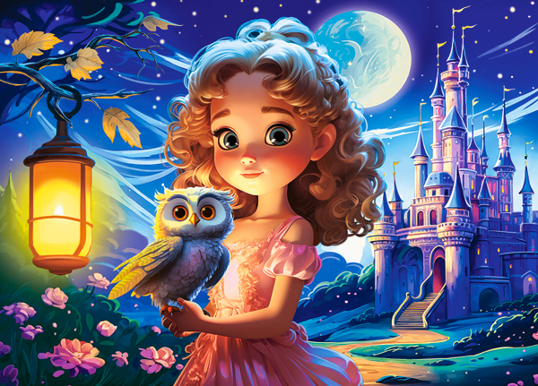 Princess with Owl, puslespil med 120 brikker (B-13593)