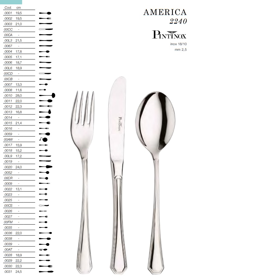 Bestick America Pinti Inox 2240- - 2